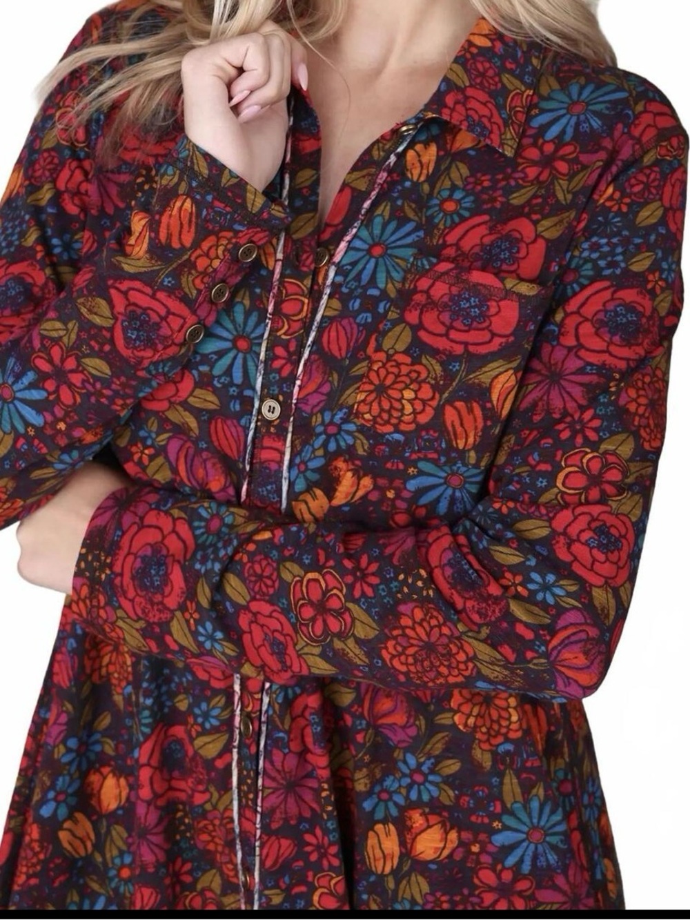 NATURAL LIFE CHRISTA COTTON FLORAL MINI DRESS